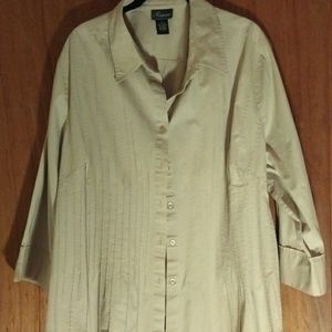 3x beige textured shirt